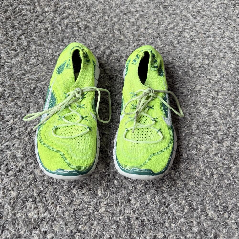 Nike Free Flyknit 5.0 Women’s 8.5 Running Shoes Sneakers Green